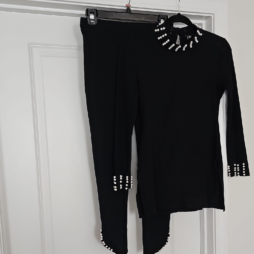 Elegant Black Beaded Women's Jumpsuit